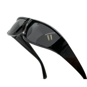 Sunglasses Driving Dark Black Lens Wrap Around Outdoor Trendy‎ Street Wear New